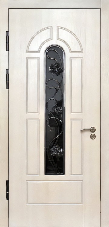 Дверь МДФ со стеклом и ковкой № 168